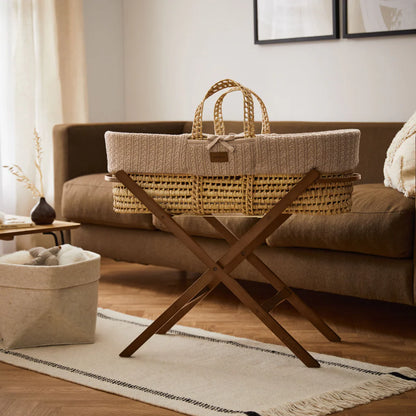 The Little Green Sheep Organic Knitted Moses Basket & Mattress