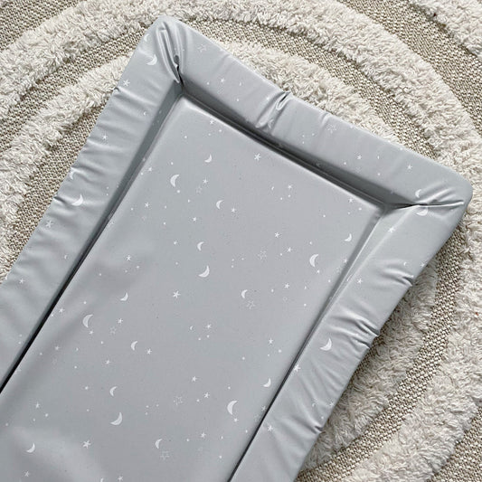 Bobbin and Bumble Baby Changing Mat - Grey/Green Moon & Stars