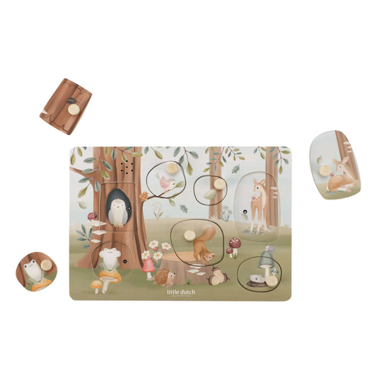 Little Dutch Wooden Sound Puzzle - Forest Friends