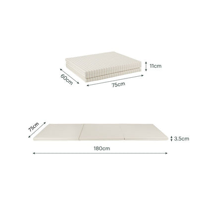 Cuddle Co Soft Play 3-Fold Tumble Mat - Cookie Stripe