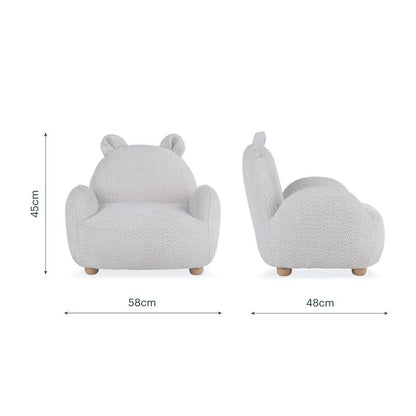 CuddleCo Etta Bear Kids Chair - Boucle Mushroom
